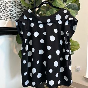 ELOQUII | Large Polka Dot Wear to Work Blouse